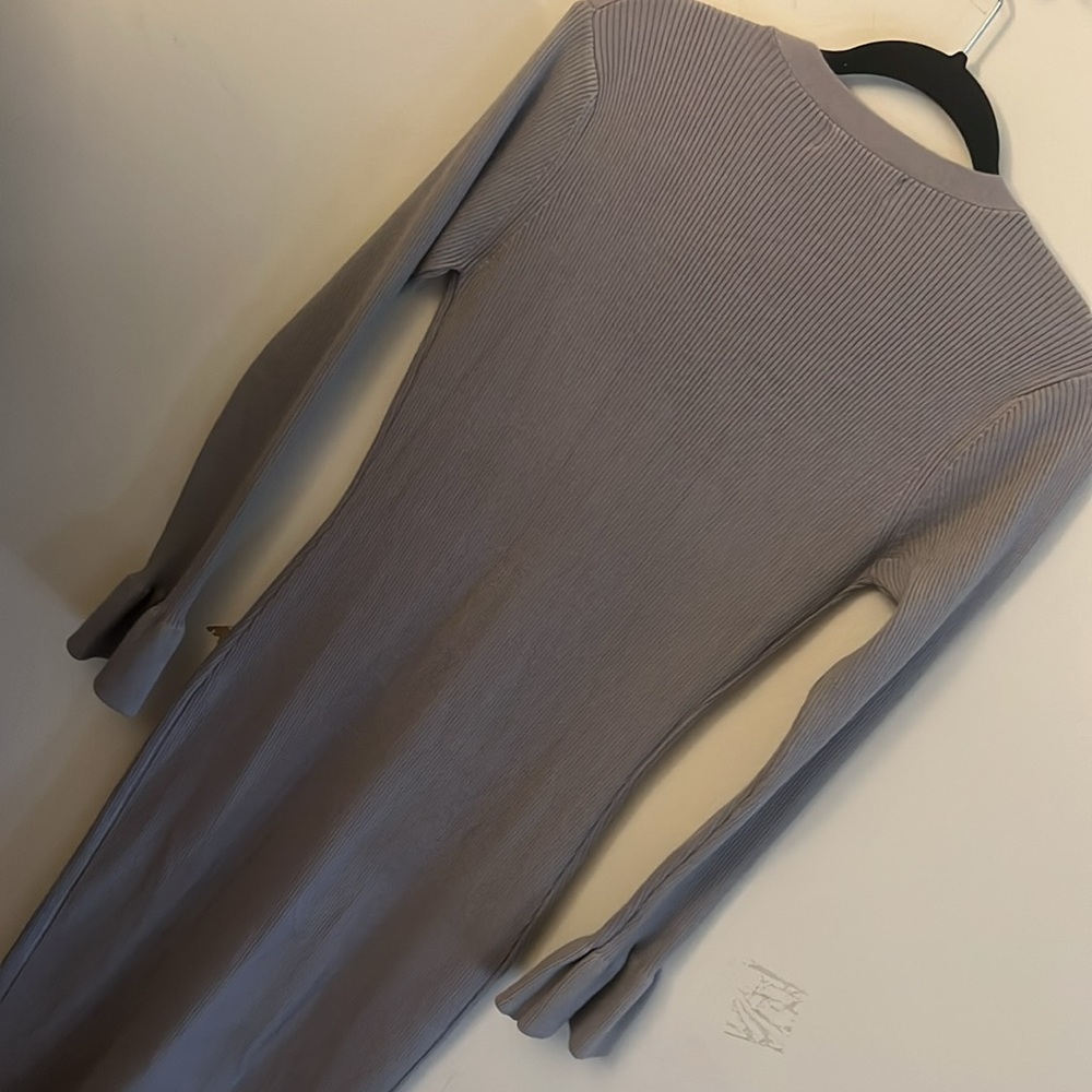 Cmz2005 Gray Ribbed Button Down Button Down Dress… - image 3